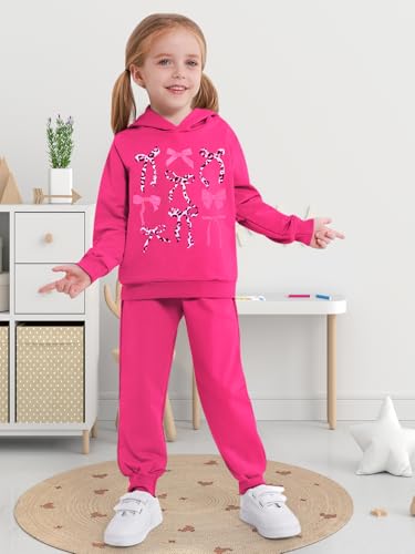 Toddler Baby Girl Clothes Fall Outfits Bowknot Sweatshirt Top Pants Set for Girls 18 24 Months 2T 3T 4T 5T 6-7 Years2