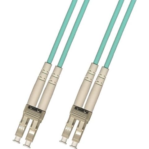 50M LC-LC Multimode Duplex 10 Gigabit 10gb Fiber Optic Cable (50/125) Aqua 50 meter Cover