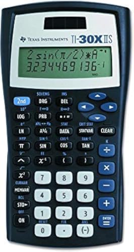 TI-30X IIS 2-Line Scientific Calculator, Black with Blue Accents
