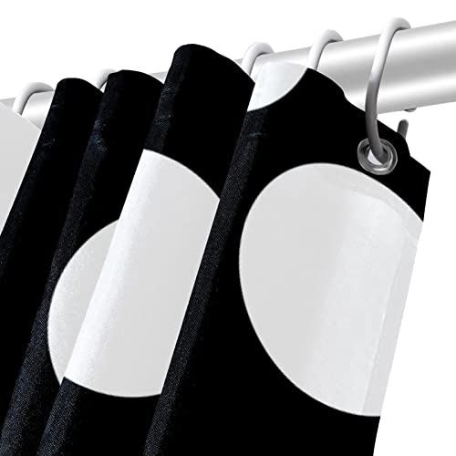 Rideau de douche imperméable à pois noirs 183 x 183 cm
