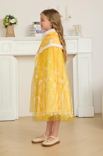 Capa con capucha vellón princesa para niñas 2-4 años miniatura 3