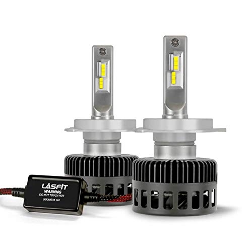 LASFIT H4 9003 HB2 LED Headlight Bulbs, 6000K Bright White 8000LM LED Conversion Kit Hi/Lo Dual Beam, 360 Adjustable Beam Waterproof Headlamp-2Y Warranty-LS plus