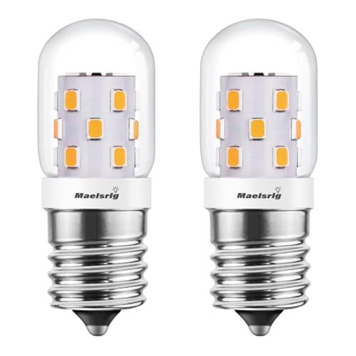 Image of Maelsrlg LED Microwave Light Bulbs Under Hood, E17 LED Bulb Dimmable for Range Hood 40W Equivalent, 3W 380 Lumens, LED Appliance Light Bulb Over Stove, Soft White 2700K, 2 Pack