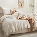 Andency King Size Comforter Set 7 Pieces, Beige Bed in a Bag King Fluffy Boho Tassel Bed Set, Cream Fringe Bedding Set with Quilt Comforter, Sheets, Pillowcases & Shams