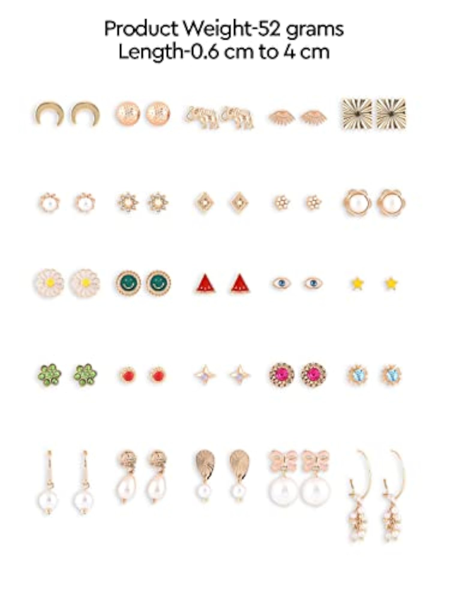 Set of 25 Contemporary Studs & Drop Earrings For Women