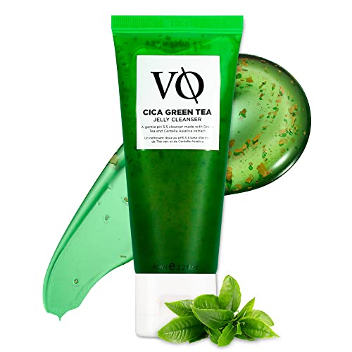 Vitamasques Cica Green Tea Jelly Facial Cleanser Gentle pH Cleanser is Refreshing, Cleansing & Exfoliating for Smooth, Clean & Radiant Skin - Vegan, Free from Parabens & Gluten