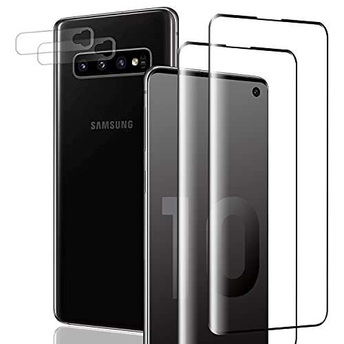 [2+2 Stück] HD Klar Schutzfolien Kompatibel mit Galaxy S10 und Kamera Panzerglas, 3D vollständige Abdeckung, [Schutz vor Kratzer][Blasenfreie] Displayschutz für Samsung Galaxy S10 Cover