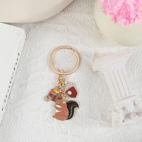 Süßer Schlüsselanhänger Mit Metall-Anhänger in Form Einer Eichel Und Einem Niedlichen Eichhörnchen, Ideal Als Personalisierte Geschenke Für Frauen, Perfekte Für Den Herbst Oder Als Geburtstagsgeschenk