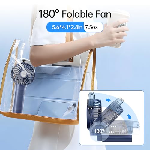 image for PANERGY Handheld Misting Fan, Rechargeable Portable with Mist, Foldabl