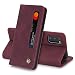 Produktbild TOPOFU Handyhülle für OnePlus 8T Hülle Leder, Versteckter Magnet Wallet Klapphülle Silikon Stoßfeste Schutzhülle [Kartenfächer] [Standfunktion] Handytasche Rot