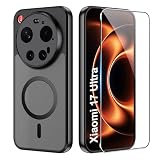 Suttkue case for Xiaomi 17 Ultra Magnetic Case,Translucent Matte Retro Shockproof Cell Phone Case [Triple Protection] Shockproof, Shock Absorbent, Camera Lens Protection (Matte Black)
