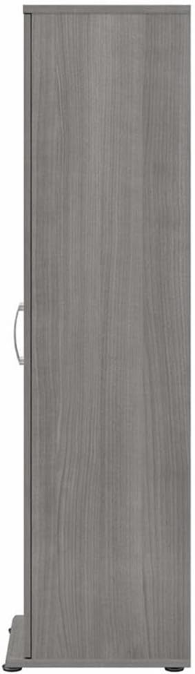 Pemberly Row Narrow Linen Tower Cabinet, 16W x 17D x 62H, Engineered Wood, Platinum Gray Finish, Adjustable Shelves, Tall Freestanding Storage Cabinet for Laundry Room or Home Organization