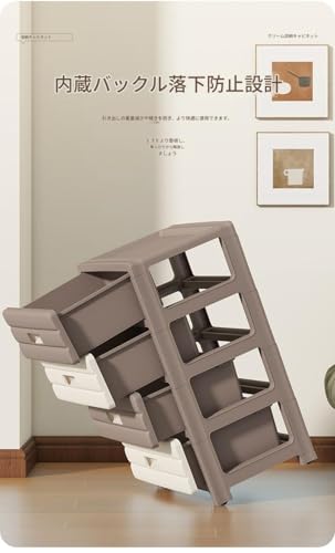 BRZU キャスター付き収納キャビネット、大容量、衣類やおもちゃ用の深型、転倒防止バッフル、省スペース、プラスチック、組み立て簡単、多目的屋内 (6層（35*28*83.5cm）) [5]
