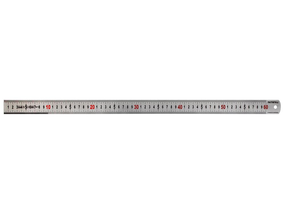 Faithfull Silver Matt Measuring Rule 600Mm