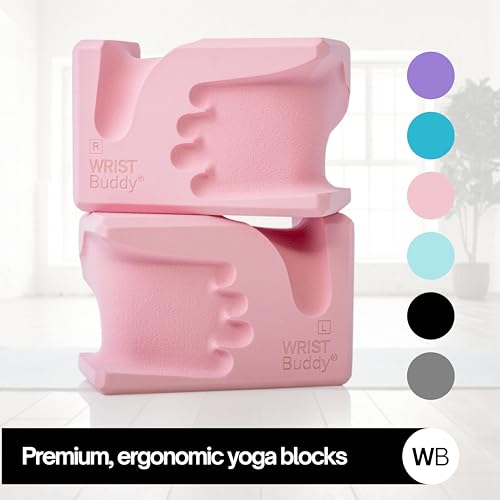 Image of WRISTBuddy Hand-Shaped Ergonomic Yoga Blocks for Optimal Wrist Support During Yoga, Pilates, Pushups, Planks, and Handstands - Patented Non Slip Blocks for Enhanced Stability and Comfort.