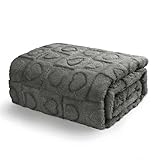 gogobunny Calming Plush Dog Cat Blanket 300GSM Coral Fleece, Ultra-Soft Machine Washable Pet Bedding for Small Medium Dogs Cats Puppies Kittens (Anthracite, 25x35)
