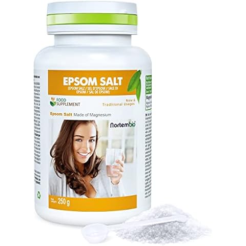 Nortembio Sal de Epsom Alimentaria 250 g. Alto Contenido en Magnesio. Uso Interno. Metabolismo Energético Normal + Rendimiento Muscular. Cacito Dosificador Incluido Cover