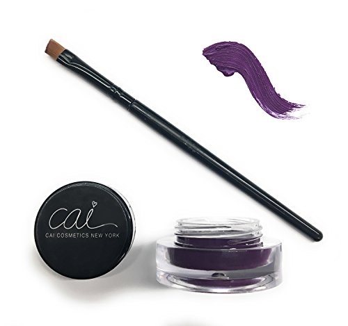 Cai Cosmetics Gel Eyeliner & Brush 2-Piece Set Stay All Day Waterproof (Plum Purple)