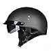 Produktbild FLHWAN Motorradhalbhelm, Retro-Carbon-Jethelm ECE/DOT-Zertifizierung Unisex Cruiser Chopper Jet Helm Skateboard Fahrrad Antikollisionsschutzhelm