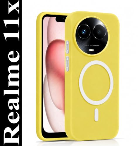AeoFit Matte Back Cover for Realme 11X 5G Yellow - Image 3