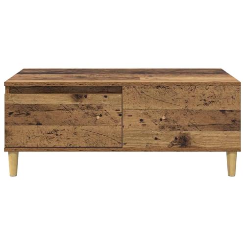 Table basse avec tiroirs en bois recyclé au design authentique