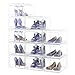 Produktbild JOISCOPE Schuh-Organisator PET Magnetische Transparente Kunststoff-Schuhkarton (Damen/Herren) Stapelbarer Schuh-Organisator, Multifunktionale Lagerung, Passt Größen 34 * 27 * 19 cmPackung mit 12.