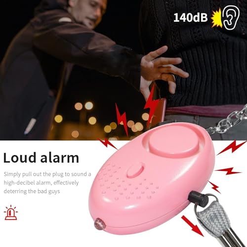 Image of ZIBUYU Safety Alarm Keychain, 1 Pack, 130dB Siren, LED Light