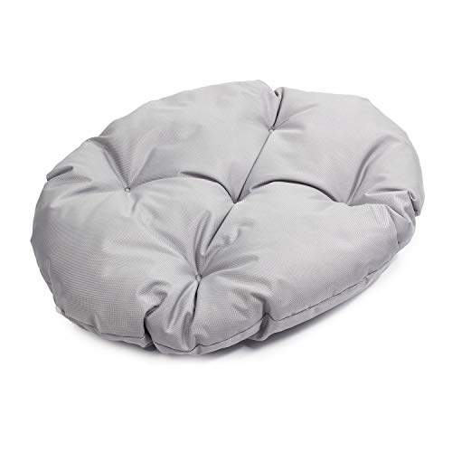 BOUTIQUE ZOO Hundebett | Oval Hundekissen für Große Hunde | Kratzfest Hundeliege mit Kissen | Hundekorb | Waschbar Polyester | Große: XL (71x60 cm) | Farbe: Grau