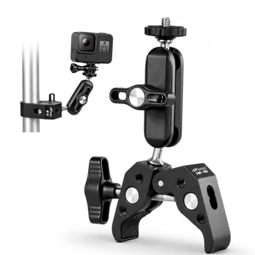 Image of Hiffin HF-15 Super Clamp Mount for Camera, Mobile, LED Light & Action Camera | 360 Adjustable | CNC Aluminium Alloy | 1 /4 inch & 3 /8 inch Thread | Heavy Duty Clamp