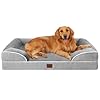 EHEYCIGA Orthopedic Dog Beds for Extra Large Dogs 44x32Inch, Waterproof Memory Foam XL Pet Bed with Sides, Non-Slip and Egg-Crate Foam Big Dog Couch Bed with Washable Removable Cover, Grey