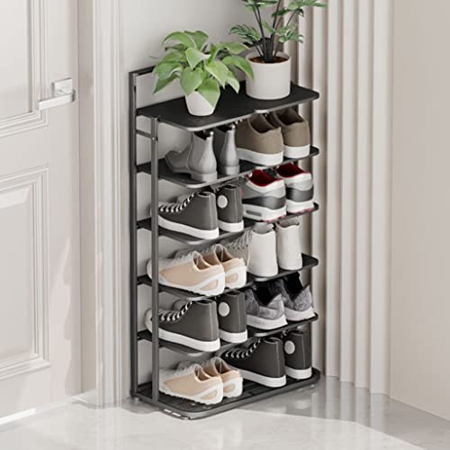 Étagère à chaussures 6 niveaux en métal vertical meuble gain de place pour 12 paires