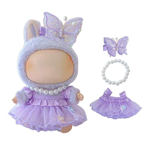 Satakara Doll Clothes Set for 17cm Dolls - Princess Dress Outfits with Bonnet/Bow Hair Accessories, Cute Clothes for Display & Photography (STK07)