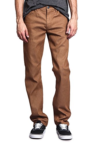 Victorious Men's Slim Fit Unwashed Raw Denim Jeans Dl980 - Wheat - 3032 #TOP28