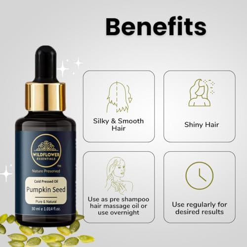 Image of 100% Pure Pumpkin Seed Oil Cold Pressed Carrier Oil for Hair, Skin 30ml