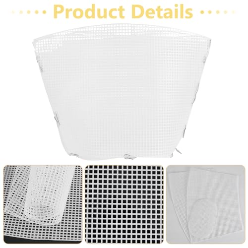 Image of WADORN 2 Sets Clear Mesh Plastic Canvas Sheets for Embroidery, Blank Needlepoint Canvas Sheets for Crochet Bucket Bag Making Acrylic Yarn Knit Crochet Projects DIY Handmade Bag Weaving Kit, White