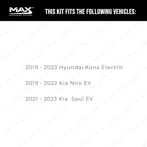 Image of Max Advanced Brakes Front & Rear Brake Kit Compatible With 2019-2023 Hyundai Kona Compatible With Kia Niro Soul EV Replacement Premium OE Disc Brake Rotors and Ceramic Brake Pads