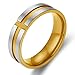 Aotiwe Ringe für Herren, Ring Set Herren Kreuzförmiger Ring Gelb Edelstahl Größe 57 (18.1) Geschenk 30 Geburtstag Mann