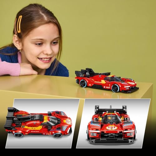 Image of LEGO Speed Champions Ferrari 499P - Ferrari Merch and Race Car Building Kit - 77261
