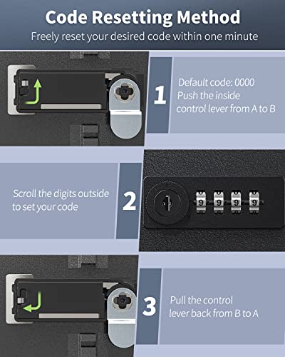 Uniclife 60 Position Key Cabinet With Combination And Key Lock Resettable Black Digital Security Storage Box Key Organizer With Adjustable Racks Colorful Key Tag Labels And Hooks #TOP3