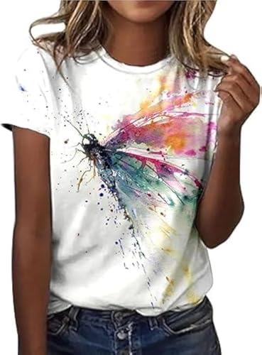 TRIGLICOLEUM Damen Oberteile Sommer Tshirt Kurzarm Bluse mit...