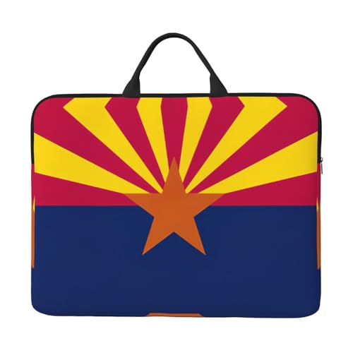 JEJEA Arizona bandiera dello stato stampa Copertura protettiva per il trasporto del computer portatile da 14 pollici durevole antiurto, Nero , Taglia unica