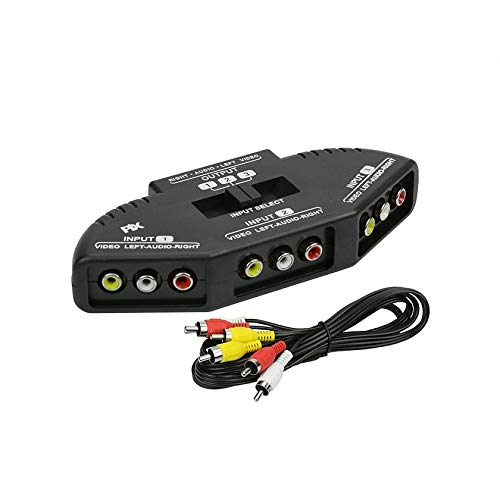Chave Seletora Rca Av Tv Dvd Áudio Vídeo 3x1 + Cabo RCA