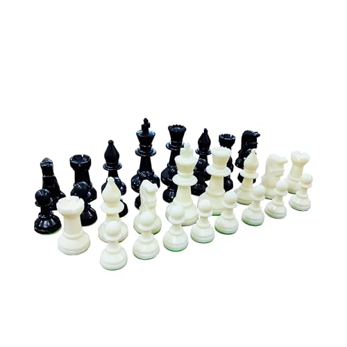 Image of Vixen Tournament Chess Set | Fide 17x17 Vinyl Roll-Up Board | Heavyweight Plastic Chess Pieces | Foldable Mat with Storage Bag (Chess Set Rollon)