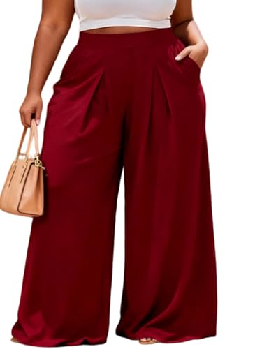 Verdusa Women's Wide Leg Corduroy Pants - High Waist Palazzo Trousers (Baggy Fit)