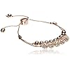 GUESS Rose-Gold-Tone Two Row Slider Bracelet with Metal and Crystal Pave Beads
