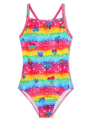 Image of TENVDA Girls One Piece Swimsuits Sport Halter Swimwear Beach Bathing Suit