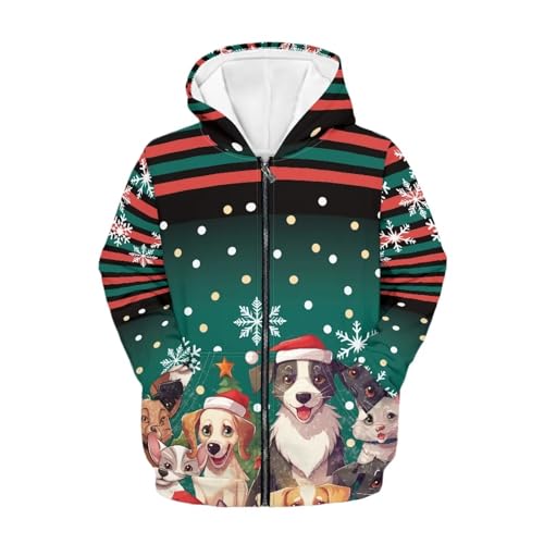 Boys Girls Long Sleeve Hoodies Zipper Sweatshirt Hoodie Cute Sweatshirt with Pockets Pullover Tops Age 6-14