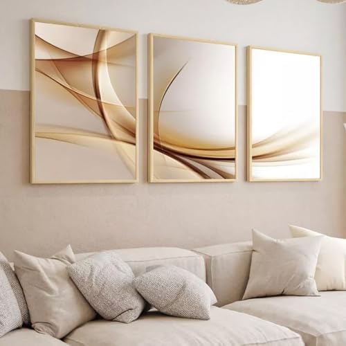 Quadro Decorativo Abstrato Traços Marrom moderno Sala Quarto Com ...