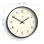 JONES CLOCKS® Studio Runde Wanduhr – Runde Uhr – Moderne Uhr – Designer Wand Uhren – Küchenuhr – Wohnzimmeruhr – Bürouhr – Leicht ablesbares Zifferblatt – 30cm (Schwarz) – Bild 5