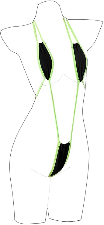 Slingshot Swimsuit One Piece Micro Bikini Monokini Thong Sexy Teddy Lingerie Bodysuit G String Babydoll Swimwear Bathing Suit for Women Ladies Green